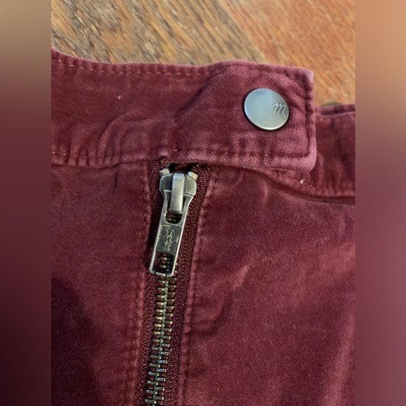 Madewell Burgundy Zip up Skirt Size 10 - Picture 3 of 6